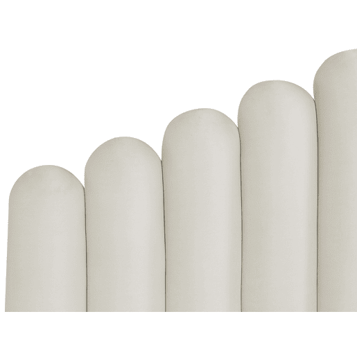 Cama baú Veludo VINCENNES 140 x 200 cm Branco creme