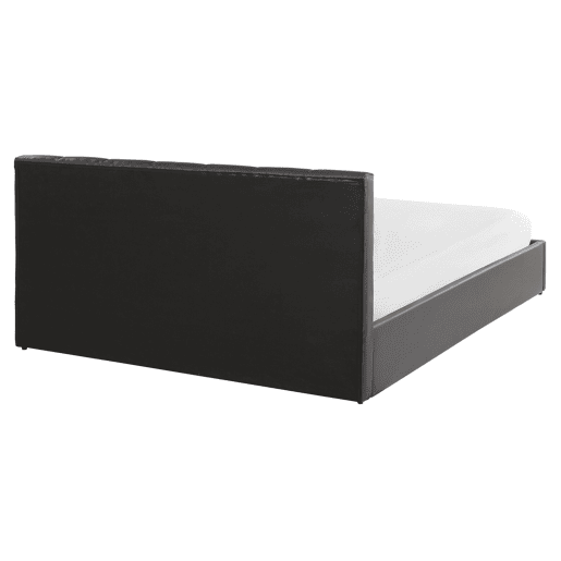 Cama baú Pele sintética DREUX 160 x 200 cm Cinzento escuro