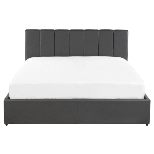 Cama baú Pele sintética DREUX 160 x 200 cm Cinzento escuro