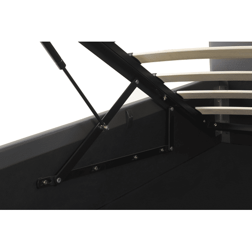 Cama baú Pele sintética DREUX 160 x 200 cm Cinzento escuro
