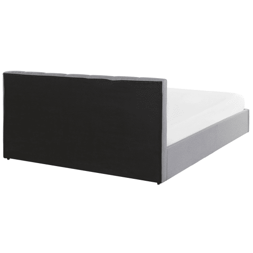 Cama baú Tecido DREUX 180 x 200 cm Cinzento claro