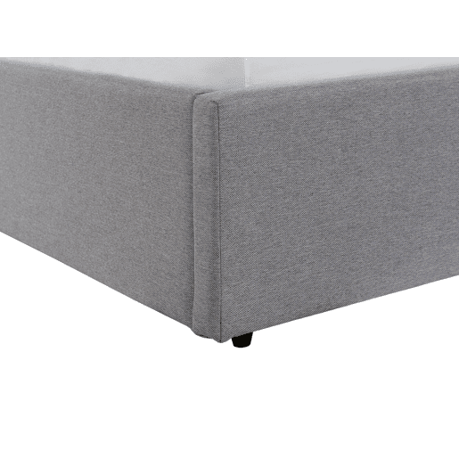 Cama baú Tecido DREUX 180 x 200 cm Cinzento claro