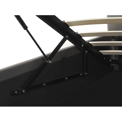 Cama baú Tecido DREUX 160 x 200 cm Cinzento claro