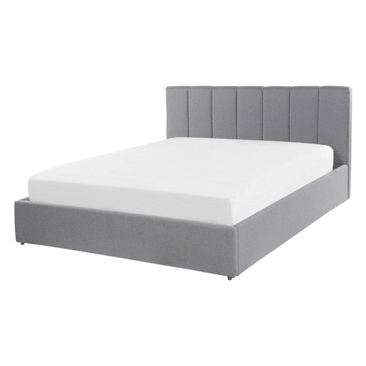 Cama baú Tecido DREUX 140 x 200 cm Cinzento claro