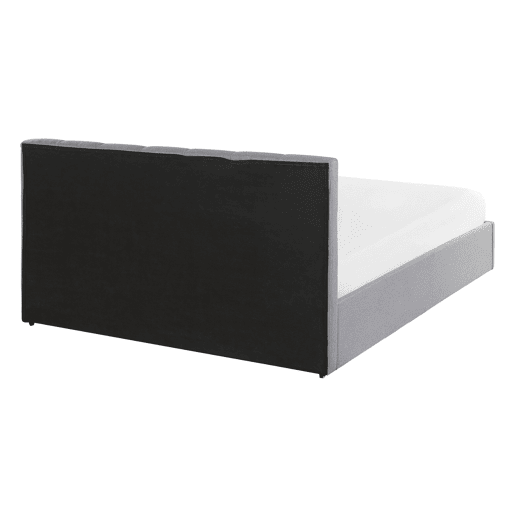 Cama baú Tecido DREUX 140 x 200 cm Cinzento claro