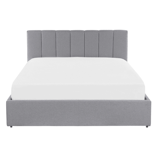 Cama baú Tecido DREUX 140 x 200 cm Cinzento claro