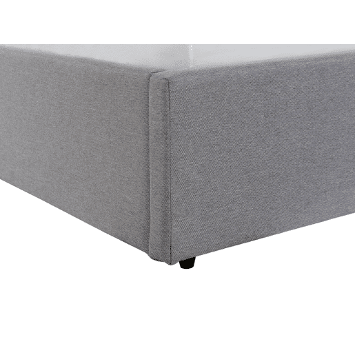 Cama baú Tecido DREUX 140 x 200 cm Cinzento claro