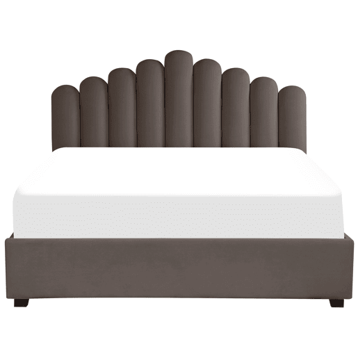 Cama baú Veludo VINCENNES 180 x 200 cm Taupe