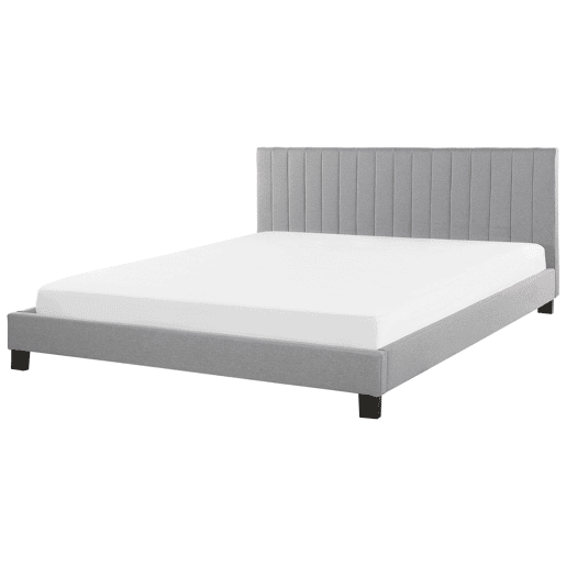 Cama Tecido POITIERS 180 x 200 cm Cinzento claro