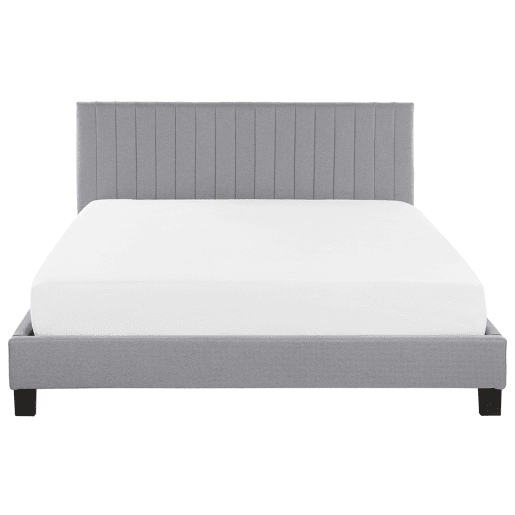 Cama Tecido POITIERS 180 x 200 cm Cinzento claro