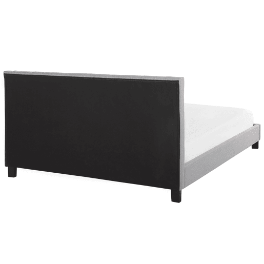 Cama Tecido POITIERS 180 x 200 cm Cinzento claro
