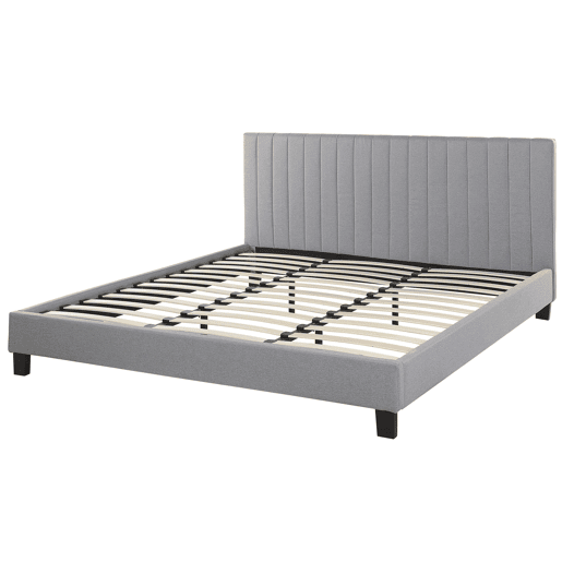Cama Tecido POITIERS 180 x 200 cm Cinzento claro