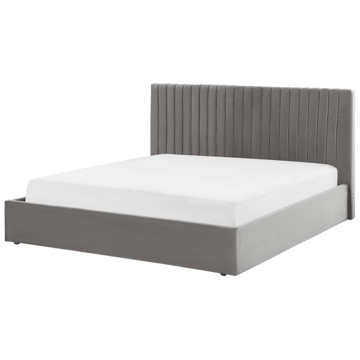 Cama baú Veludo VION 180 x 200 cm Cinzento
