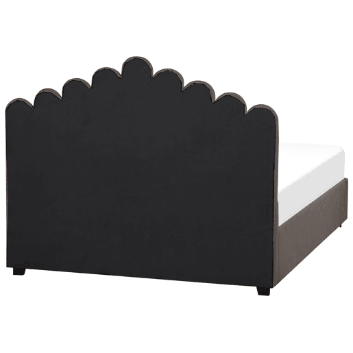 Cama baú Veludo VINCENNES 160 x 200 cm Taupe
