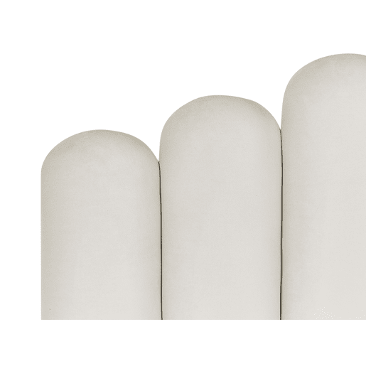 Cama baú Veludo VINCENNES 180 x 200 cm Branco creme