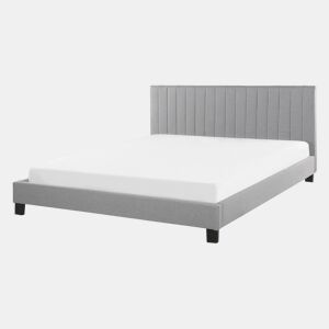 Cama Tecido POITIERS 140 x 200 cm Cinzento claro