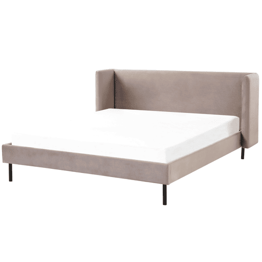 Cama Veludo ARETTE 160 x 200 cm Taupe