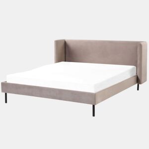 Cama Veludo ARETTE 160 x 200 cm Taupe