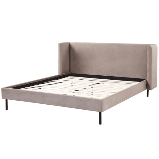 Cama Veludo ARETTE 160 x 200 cm Taupe