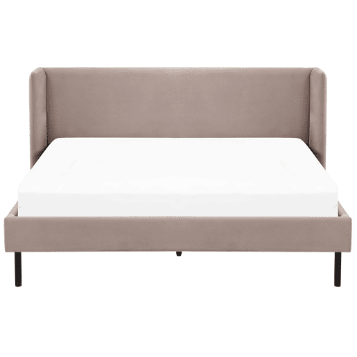 Cama Veludo ARETTE 160 x 200 cm Taupe