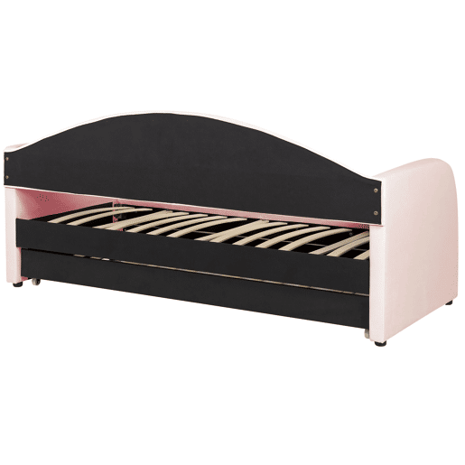 Cama gavetão Veludo EYBURIE 90 x 200 cm Rosa pastel