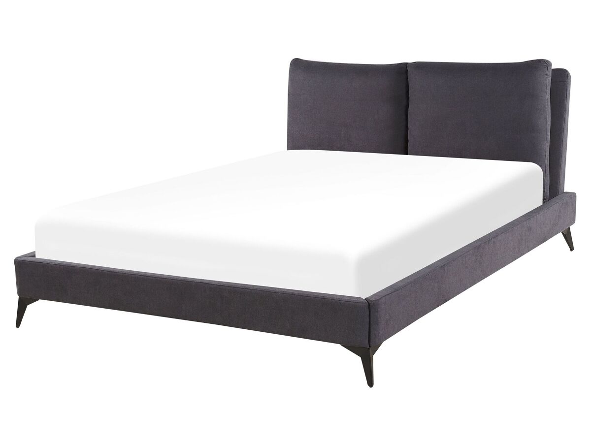 Beliani Cama Terciopelo MELLE 176x233 Gris Oscuro