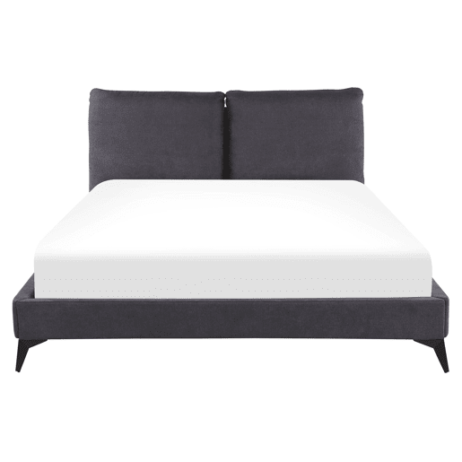 Cama Veludo MELLE 160 x 200 cm Cinzento escuro