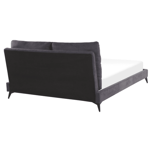 Cama Veludo MELLE 160 x 200 cm Cinzento escuro