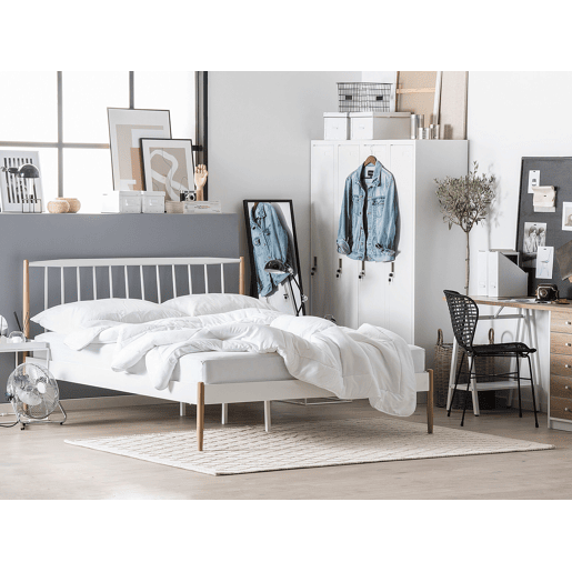 Cama Metal MAURS 180 x 200 cm Branco