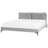 Cama Veludo MELLE 180 x 200 cm Cinzento