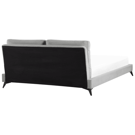 Cama Veludo MELLE 180 x 200 cm Cinzento