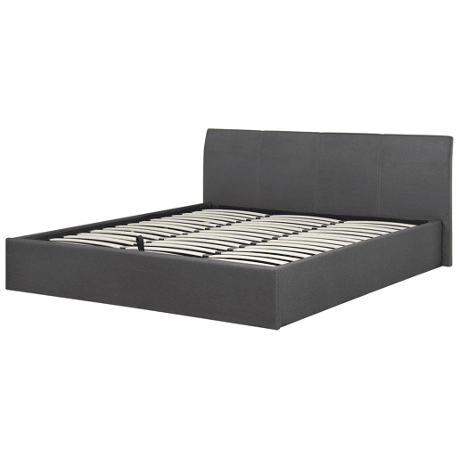 Cama baú Tecido ORBEY 180 x 200 cm Cinzento Cama baú Tecido ORBEY 180 x 200 cm Cinzento