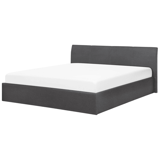 Cama baú Tecido ORBEY 180 x 200 cm Cinzento Cama baú Tecido ORBEY 180 x 200 cm Cinzento
