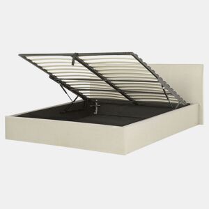 Cama baú Tecido ORBEY 160 x 200 cm Creme claro
