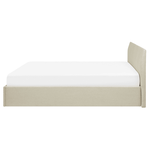 Cama baú Tecido ORBEY 160 x 200 cm Creme claro