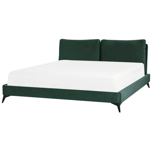 Cama Veludo MELLE 180 x 200 cm Verde esmeralda