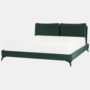 Cama Veludo MELLE 180 x 200 cm Verde esmeralda