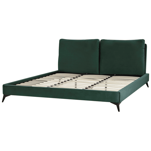 Cama Veludo MELLE 180 x 200 cm Verde esmeralda