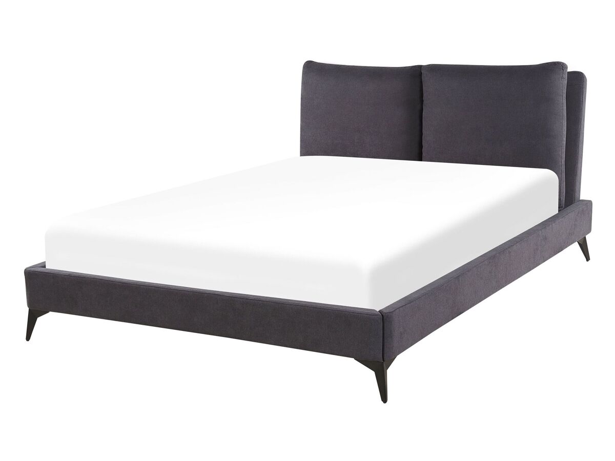 Beliani Cama Terciopelo MELLE 156x233 Gris Oscuro