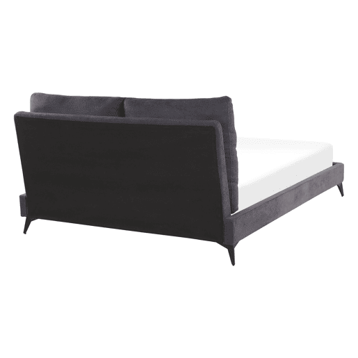 Cama Veludo MELLE 140 x 200 cm Cinzento escuro