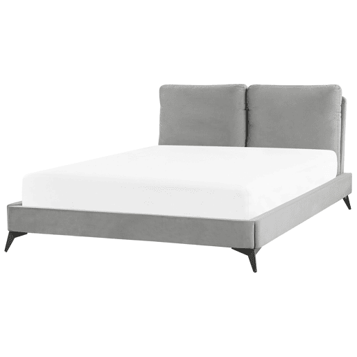 Cama Veludo MELLE 140 x 200 cm Cinzento
