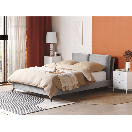 Cama Veludo MELLE 140 x 200 cm Cinzento
