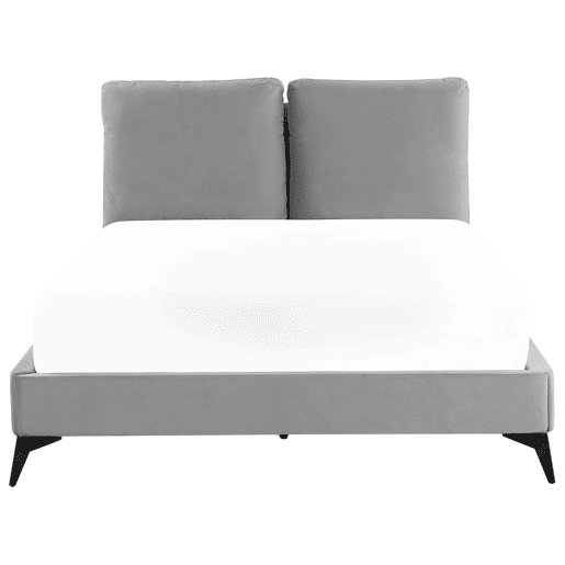 Cama Veludo MELLE 140 x 200 cm Cinzento