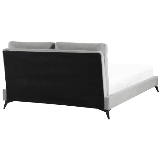 Cama Veludo MELLE 140 x 200 cm Cinzento