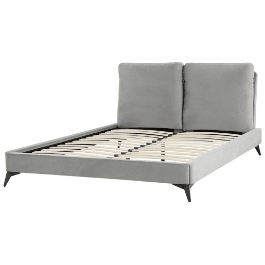 Cama Veludo MELLE 140 x 200 cm Cinzento