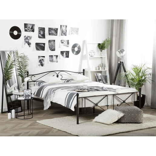 Cama Metal RODEZ 140 x 200 cm Preto