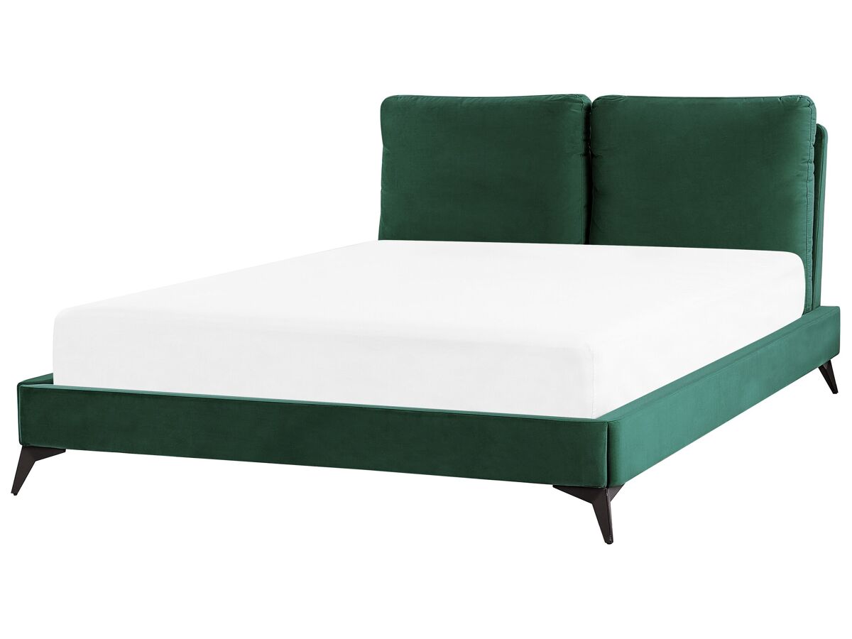 Beliani Cama Terciopelo MELLE 156x233 Verde