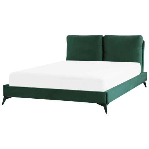 Cama Veludo MELLE 140 x 200 cm Verde esmeralda