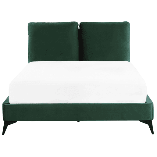 Cama Veludo MELLE 140 x 200 cm Verde esmeralda