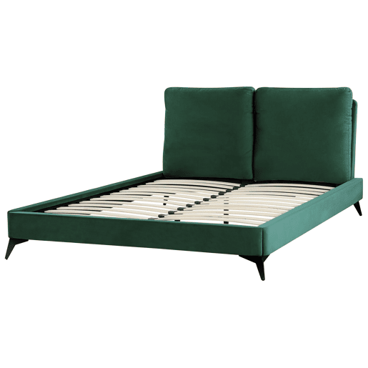 Cama Veludo MELLE 140 x 200 cm Verde esmeralda